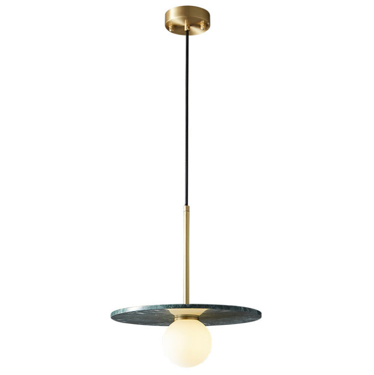 HEIKESZ Nordic Post-Modern Marble Copper Droplight UFO Lamps for Cafe Bar Table Bedroom Bedside Ceiling Lights Chandeliers Light Fixtures