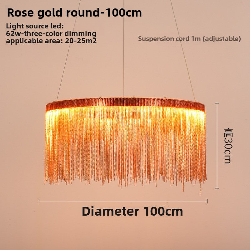 HEIKESZ Light luxury restaurant lamps ins clothing shop window, front desk creative personality tassel post-modern Nordic bar chandelier lamp light fixtures for celling lights