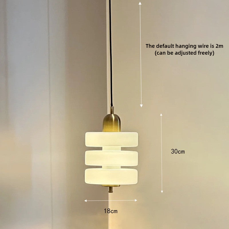 HEIKESZ Factory direct sales Internet celebrity bedroom bedside glass chandelier designer minimalist dining table bar line light milk white lamp light fixtures for celling light