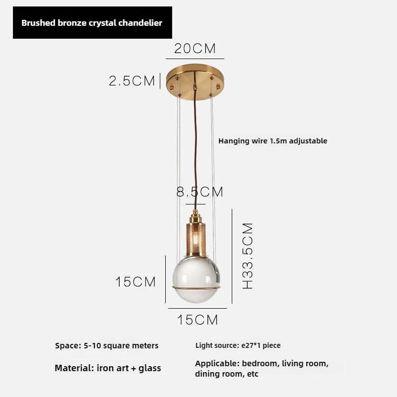 HEIKESZ Nordic simple living room background wall crystal ball chandelier hotel bedroom bedside restaurant designer art small chandelier lamp light fixtures for celling light