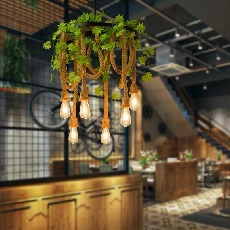 HEIKESZ American Country Pendant Lamp Dining Room/Living Room Bedroom Light Industrial Wind Ceiling Lamp Creative Plant Flowers and Plants Decoration Pendant Lamp LED Light for Bedroom Night Aesthetic Room Lamp