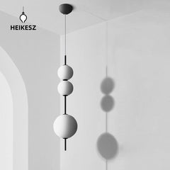 HEIKESZ Nordic Minimalist Pendant Light Modern Glass Hanging Lamp for Bedroom Dining Room Bar Cafe Creative Designer Lighting
