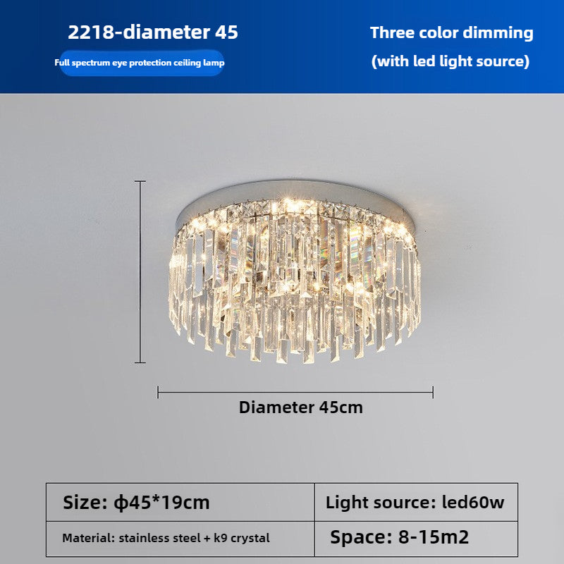 HEIKESZ Luxury high-end atmosphere K9 crystal bedroom lighting Internet celebrity Hong Kong style master bedroom restaurant lighting 2025 new wholesale lighting lamp lighting fixtures for celling lighting