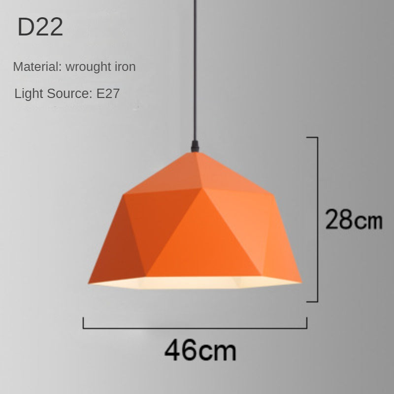HEIKESZ Industrial Style Simple Orange Creative Personalized Art Catering Restaurant Commercial Orange Single-Head Suspension Wire Dining Chandelier