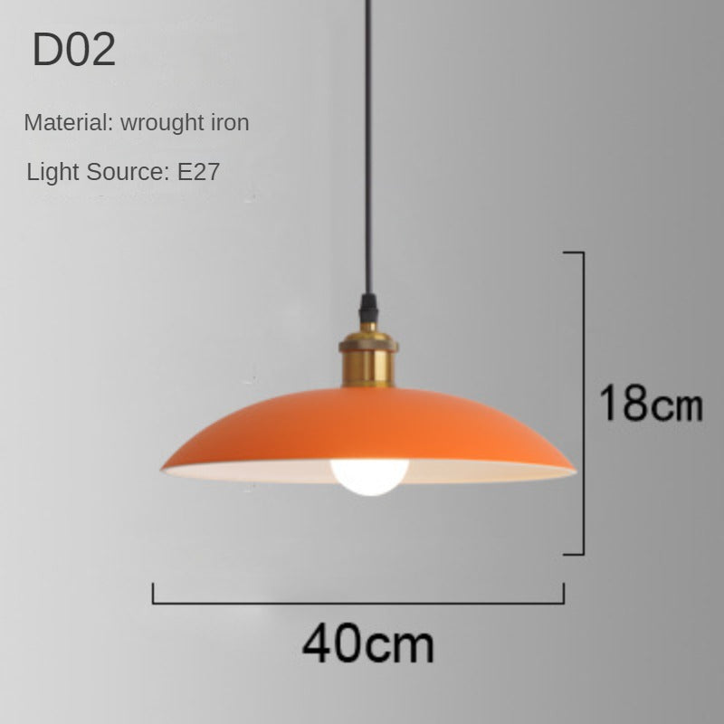 HEIKESZ Industrial Style Simple Orange Creative Personalized Art Catering Restaurant Commercial Orange Single-Head Suspension Wire Dining Chandelier