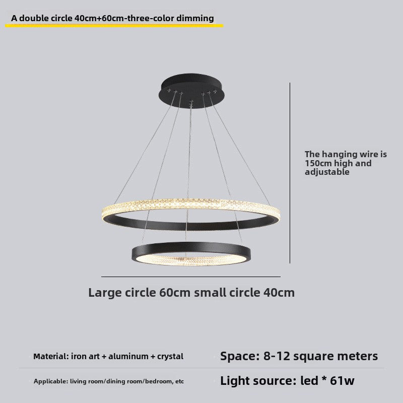 HEIKESZ Minimalist living room chandelier post-modern minimalist light luxury dining room lamp designer villa exhibition hall lamp circle main lamp light fixtures for celling lights