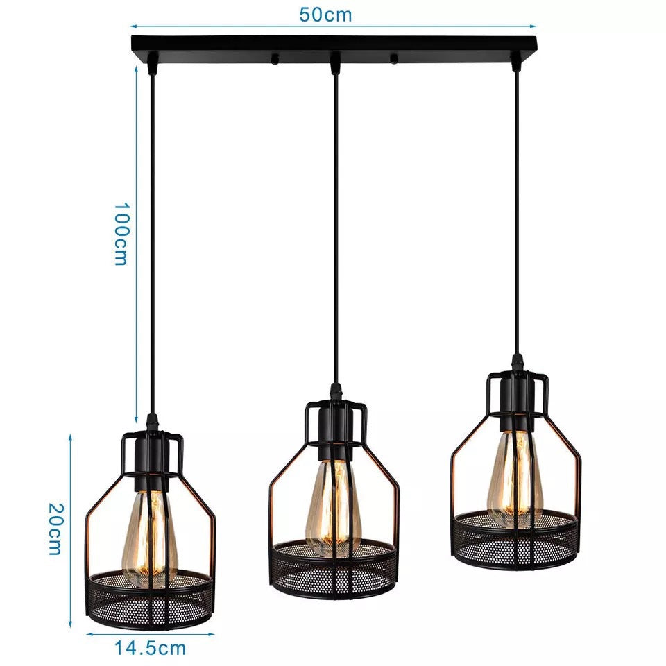 HEIKESZ Retro Industrial Style Creative Small Iron Cage Pendant Lamp Dining Room Bar Bedroom Balcony Light Nordic Simple Coffee Shop Pendant Lamp LED Light for Bedroom Night Aesthetic Room Lamp