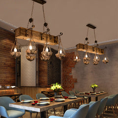 HEIKESZ American rural retro ship wood chandelier hot pot restaurant hotel bar counter bed and breakfast restaurant lamp industrial wind decorative lamp