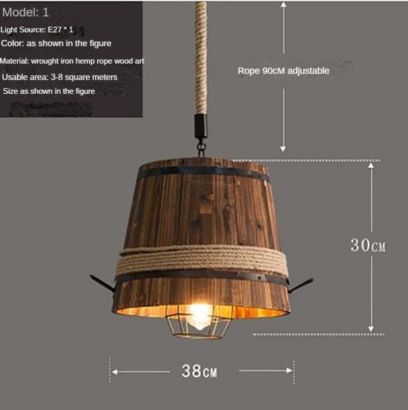 HEIKESZ American Retro Industrial Style Restaurant Coffee Shop Pub Bar Creative Wood Chandelier Cross-Border Solid Wood Bamboo Artwork Lamps LED Light for Bedroom Night Aesthetic Room Lamp