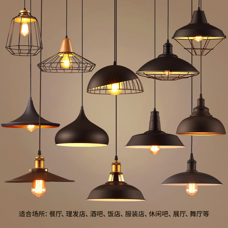 HEIKESZ Loft Creative Personality Single-Head Iron Vintage Industrial Style Restaurant Office Engineering Shop Decorative Lighting Chandelier