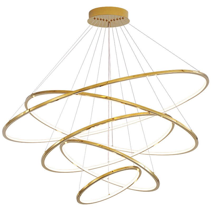HEIKESZ LED Circle Chandelier Modern Minimalist Creative Lighting for Living Room Dining Room Bar Stair Light Warm Room Lamps Ceiling Fixture