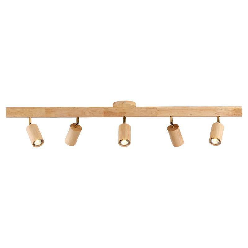 HEIKESZ New Chinese Japanese Style Solid Wood Spotlight Log Living Room Bedroom Headless Lamp TV Background Wall Open Mounted Ceiling Light