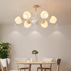 HEIKESZ Nordic living room chandelier solid wood bedroom lighting creative lily of the valley children's room lighting French cream wind retro dining room lighting fixtures for celling lighting