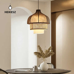 HEIKESZ Japanese-style wabi - **** wind restaurant vine art chandelier new Chinese-style hotel homestay dining tea room zen private room cloth art lamp light fixtures for celling light
