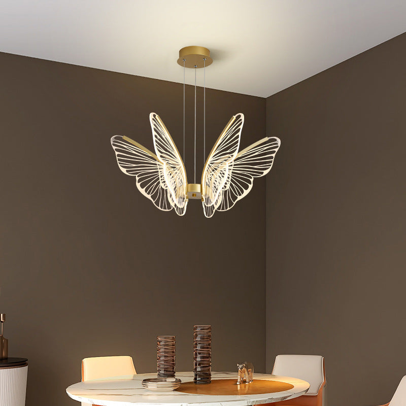 HEIKESZ Wholesale LED Iron Ceiling Light Creative Butterfly Design Modern Simple Living Room Bedroom Light