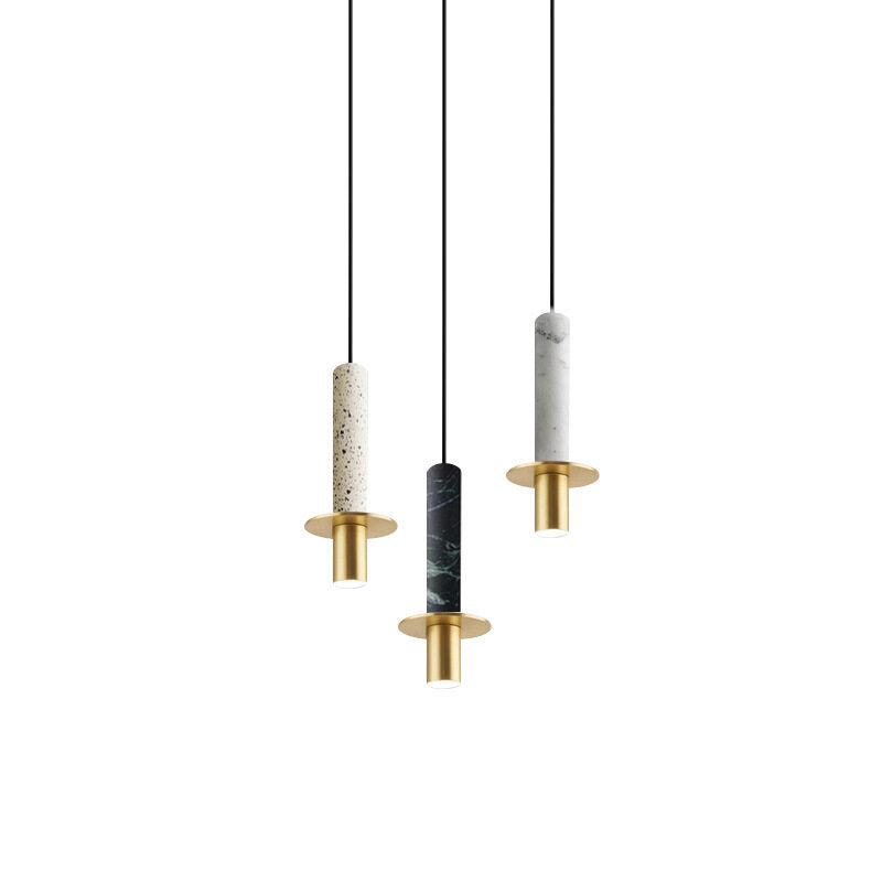 HEIKESZ Modern Minimalist Droplight Art Marble Terrazzo Single Head Bedside Lamp for Restaurant Bar Decor