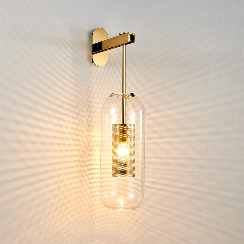 HEIKESZ Creative Glass Wall Lamp Modern Bar Restaurant Bedroom Stairs Long Column Warm Light Chandelier for Living Room Lighting Ceiling