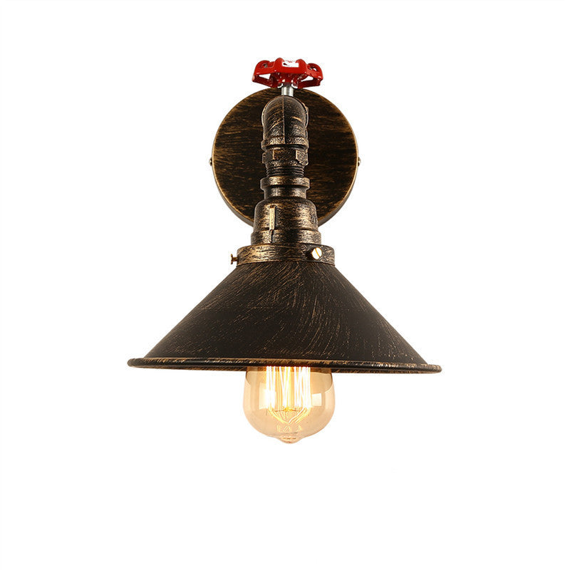 HEIKESZ American retro wall lamp, restaurant bar clothing store aisle decorative wrought iron water pipe wall lamp