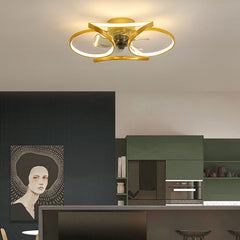 HEIKESZ Nordic Luxury Ceiling Fan with LED Light and Remote Control for Bedroom Living Room Dining Room