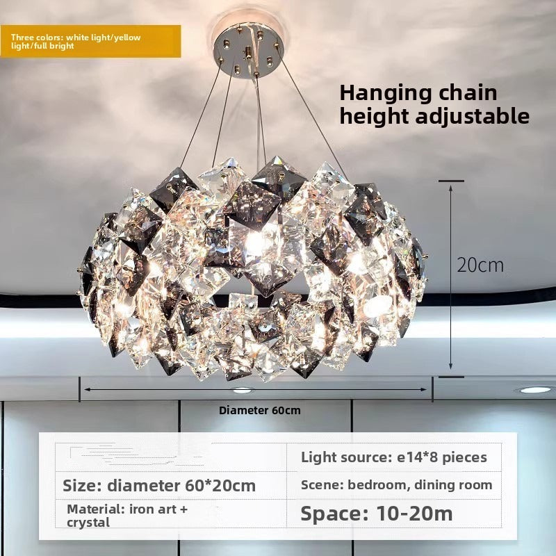 HEIKESZ Postmodern simple light luxury living room hall light bedroom light dining room light bar light room light crystal chandelier lamp light fixtures for celling light
