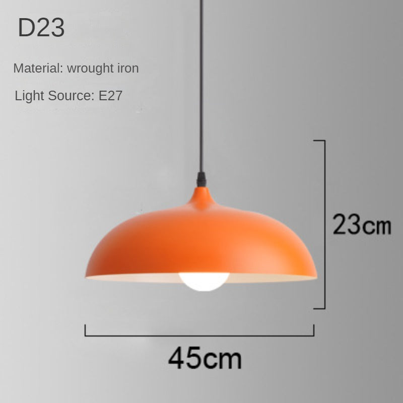 HEIKESZ Industrial Style Simple Orange Creative Personalized Art Catering Restaurant Commercial Orange Single-Head Suspension Wire Dining Chandelier