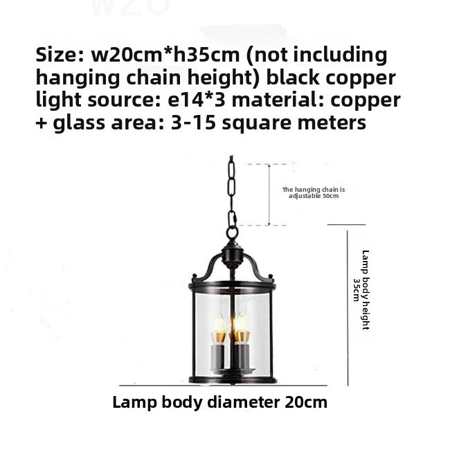 HAIKESZ Modern European Style Full Copper Ceiling Light for Dining Room Hallway Staircase Entrance Simple Luxury Chandelier