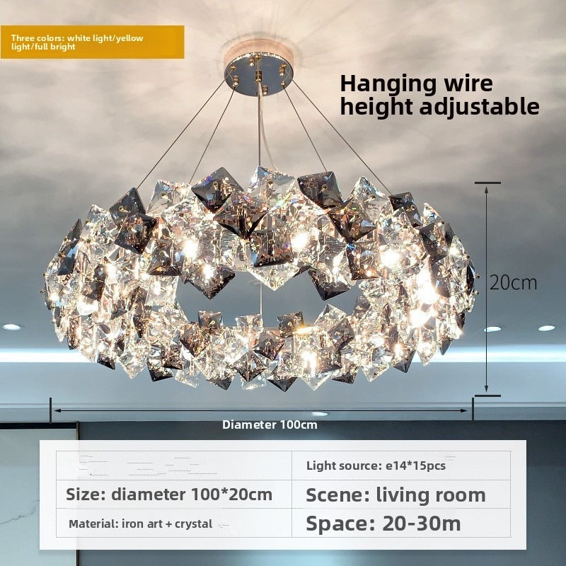 HEIKESZ Postmodern simple light luxury living room hall light bedroom light dining room light bar light room light crystal chandelier lamp light fixtures for celling light