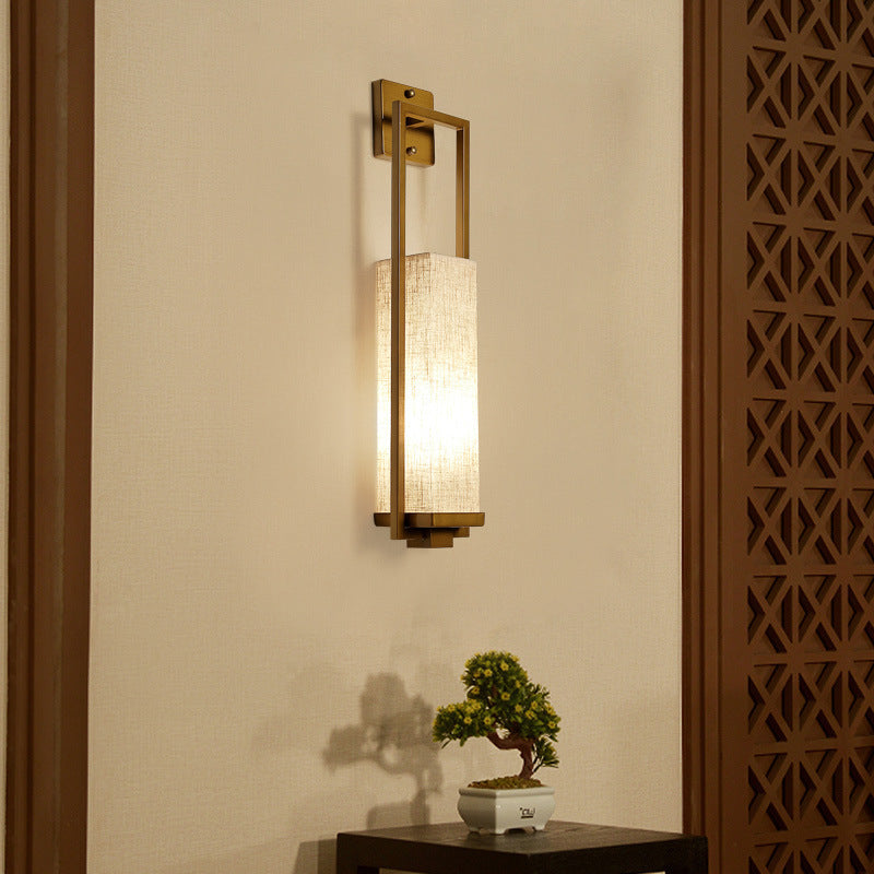 HEIKESZ Chinese Wall Lamp Bronze Classical Long Wall Light for Living Room Bedroom Hotel Guest Room Corridor Decor