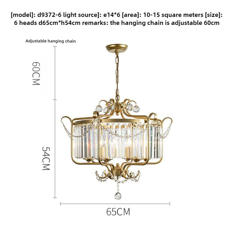 HEIKESZ Factory direct sales American chandelier living room lamp dining room light luxury crystal lamp study simple atmospheric lamp bedroom lighting