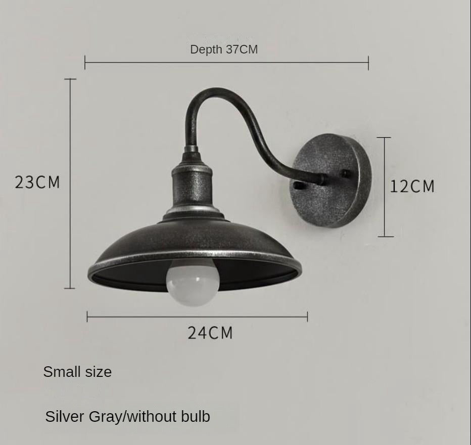 HEIKESZ Loft Vintage Industrial Style Pot Cover Wall Lamp American Simple Iron Wall Lamp Aisle Corridor Warehouse Balcony Dining-Room Lamp LED Light for Bedroom Night Aesthetic Room Lamp