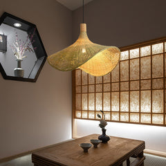 HEIKESZ Cross-border bamboo chandelier New Chinese style tea room rattan art South East Asia Japanese style lamp straw hat lamp staircase bamboo art lamp light fixtures for celling light
