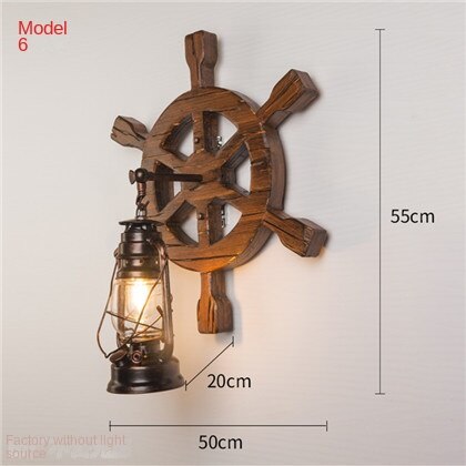 HEIKESZ 【One-year warranty, free shipping】American Retro Industrial Style Wall Lamp Restaurant Coffee Shop Bar Aisle Corridor Creative Solid Wood Hot Pot Restaurant Bar Lamp