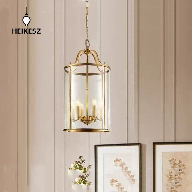 HAIKESZ Modern European Style Full Copper Ceiling Light for Dining Room Hallway Staircase Entrance Simple Luxury Chandelier