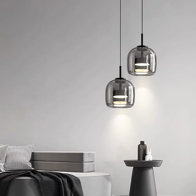HEIKESZ Nordic Modern Minimalist Glass Chandelier for Dining Room Bedside Bar Living Room Ceiling Lighting Designer Lamps Soft Decoration