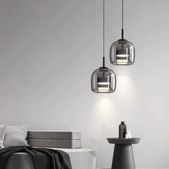 HEIKESZ Nordic Modern Minimalist Glass Chandelier for Dining Room Bedside Bar Living Room Ceiling Lighting Designer Lamps Soft Decoration