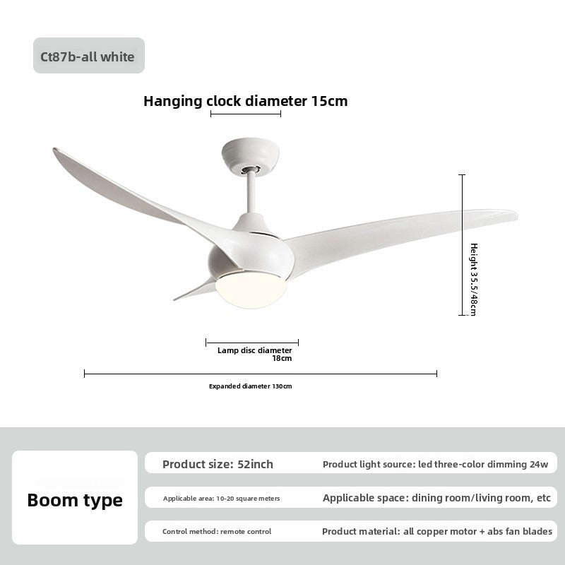 HEIKESZ New intelligent fan lighting variable frequency remote control 52 inch ceiling fan lighting living room dining room bedroom modern simple fan chandelier lamp lighting fixtures for celling lighting