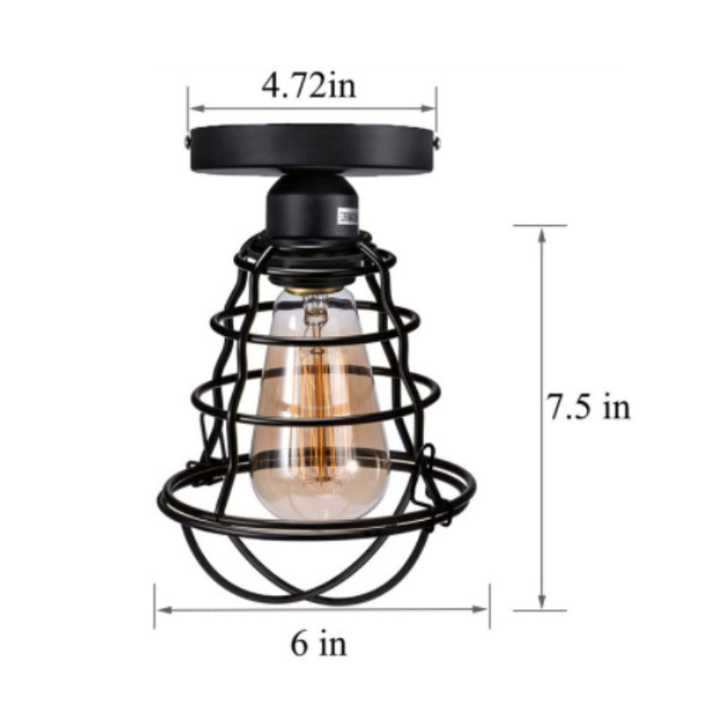 HEIKESZ American Farmhouse Ceiling Lamp Corridor Kitchen Bedroom Light Stairs Living Room Retro Country Home Cage LED Lamp