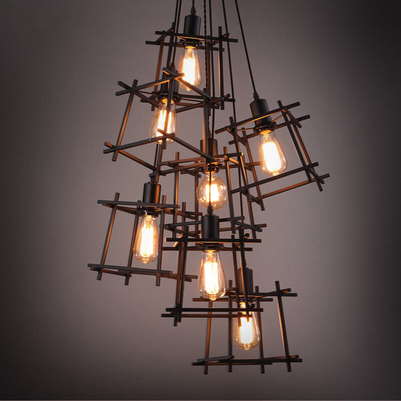 HEIKESZ American Retro Industrial Style Chandelier Personalized Creative Bar Living Room Chandelier Loft Retro Iron Art Chandelier american style retro outdoor indoor retro bedroom lamp american-style Industrial wind