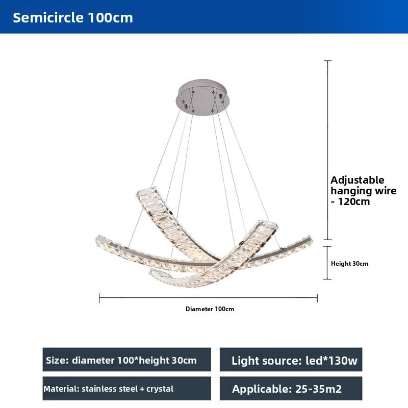 HEIKESZ Luxury Modern Crystal Chandelier Artistic Ceiling Light for Living Room Dining Bedroom Designer Decor