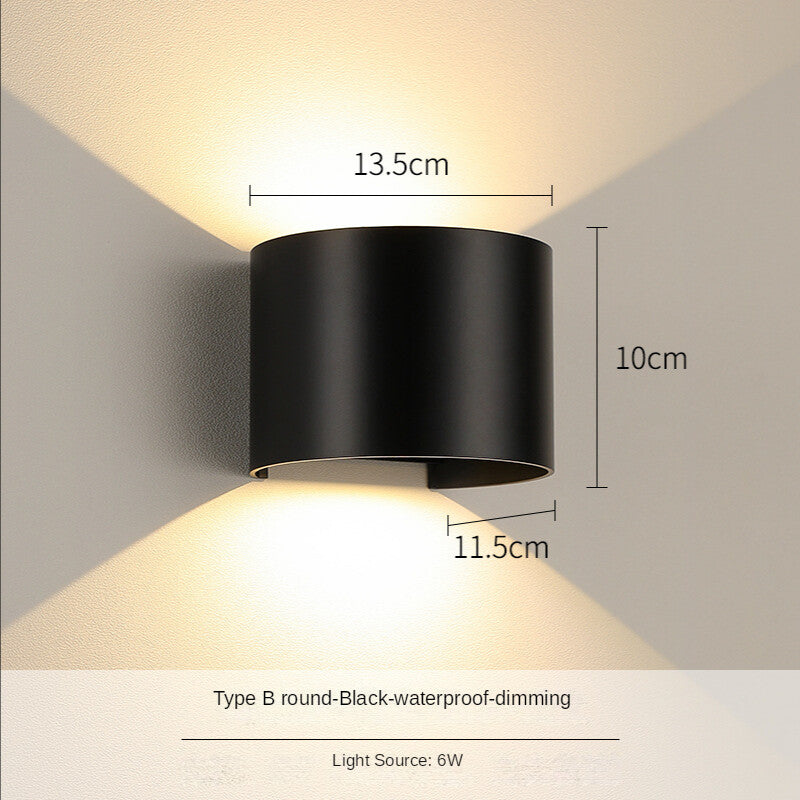 HEIKESZ Nordic LED Wall Lamp Waterproof Outdoor Indoor Bedside Corridor Balcony Courtyard Stair Light Warm White Bulb for Living Room Bedroom Lighting