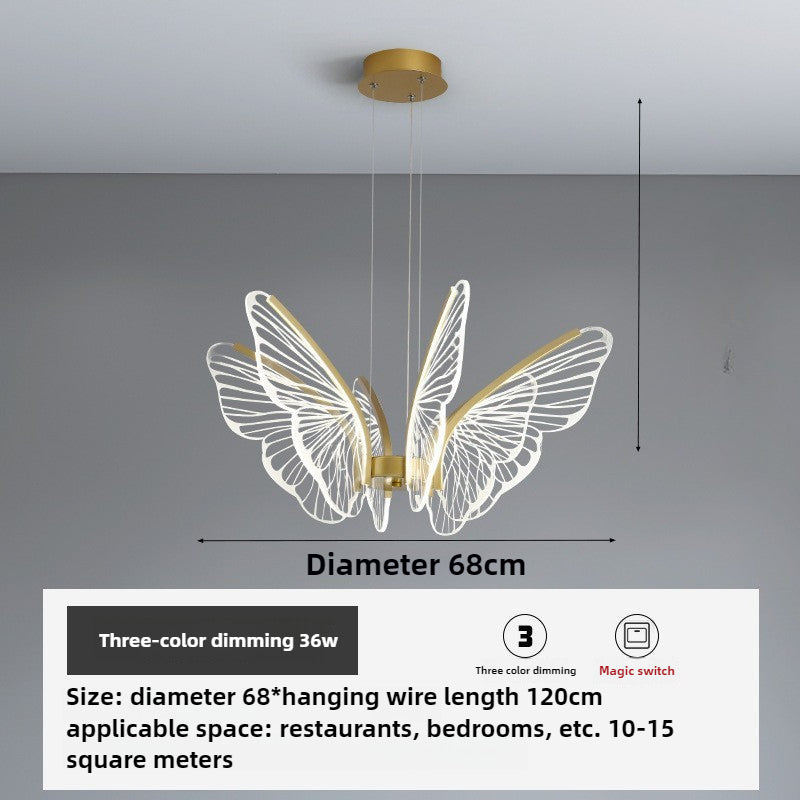 HEIKESZ Nordic designer butterfly chandelier modern simple atmosphere lighting luxury study living room bedroom creative personality lamp lighting fixtures for celling lighting