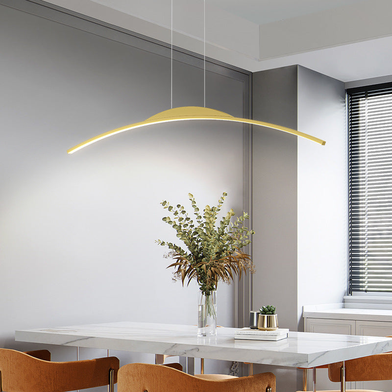 HEIKESZ Nordic simple led restaurant chandelier minimalist word study dining table bar light office chandelier lamp light fixtures for celling light