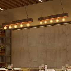 HEIKESZ Retro Solid Wood Lamp Dining Room/Living Room Restaurant Hot Pot Restaurant Private Room Creative Industrial Style Bar Counter Coffee Shop Cross-Border Chandelier LED Light for Bedroom Night Aesthetic Room Lamp