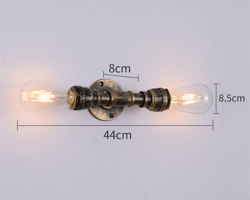 HEIKESZ American Retro Pipe Wall Lamp Creative Industrial Style Restaurant Bar Coffee Shop Corridor Shop Nostalgic Wall Lamp LED Light for Bedroom Night Aesthetic Room Lamp
