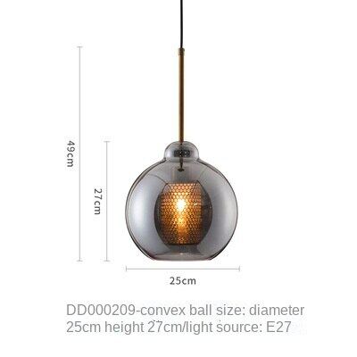 HEIKESZ Creative Transparent Lamp Shade Glass Ball Chandelier Simple Nordic Style Warm Light for Living Room Bedroom Dining Room