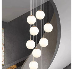 HEIKESZ Nordic modern simple revolving staircase long chandelier duplex building apartment high villa living room building middle floor chandelier lamp light fixtures for celling light