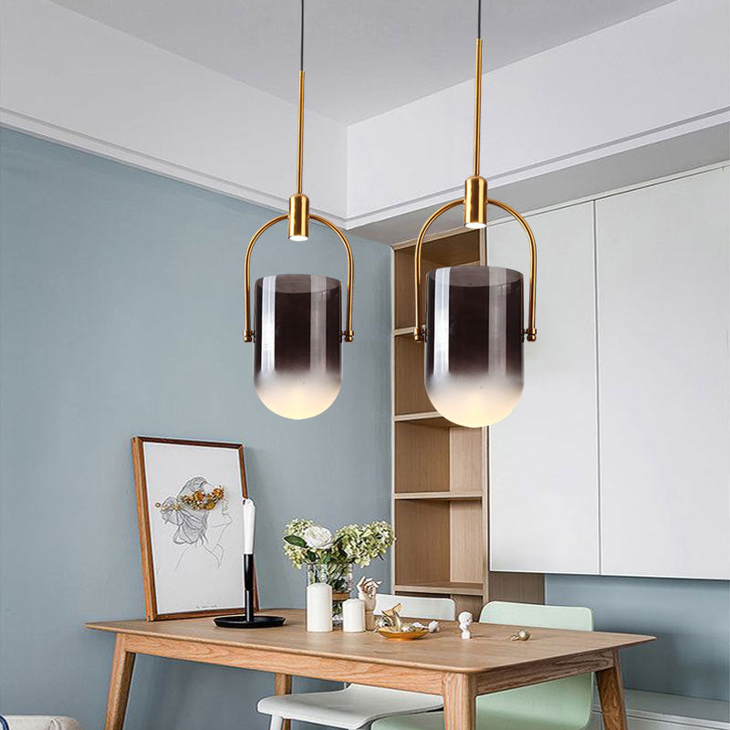 HEIKESZ Nordic Bucket Glass Chandelier LED Modern Droplight for Living Room Bedroom Hotel Restaurant Bar Study Ceiling Light Fixtures