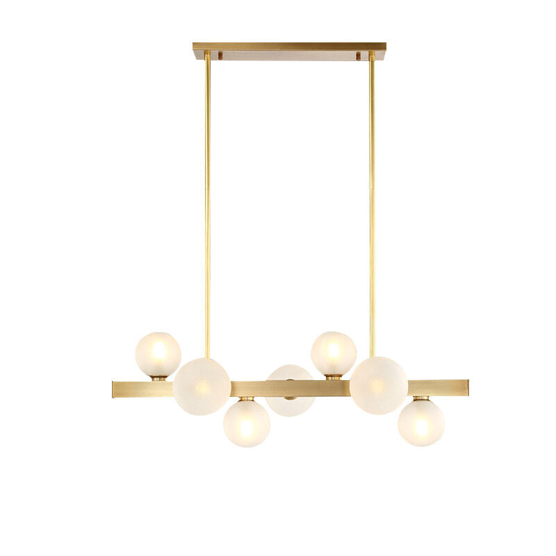 HEIKESZ Modern Luxury All-Copper Chandelier Nordic LED Dining Light for Restaurant Coffee Shop Bar Ceiling Lighting