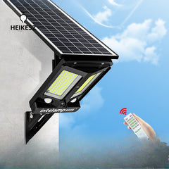 HEIKESZ Solar Motion Sensor Light Outdoor Waterproof LED Wall Lamp Auto On at Night for Garden Yard Pathway