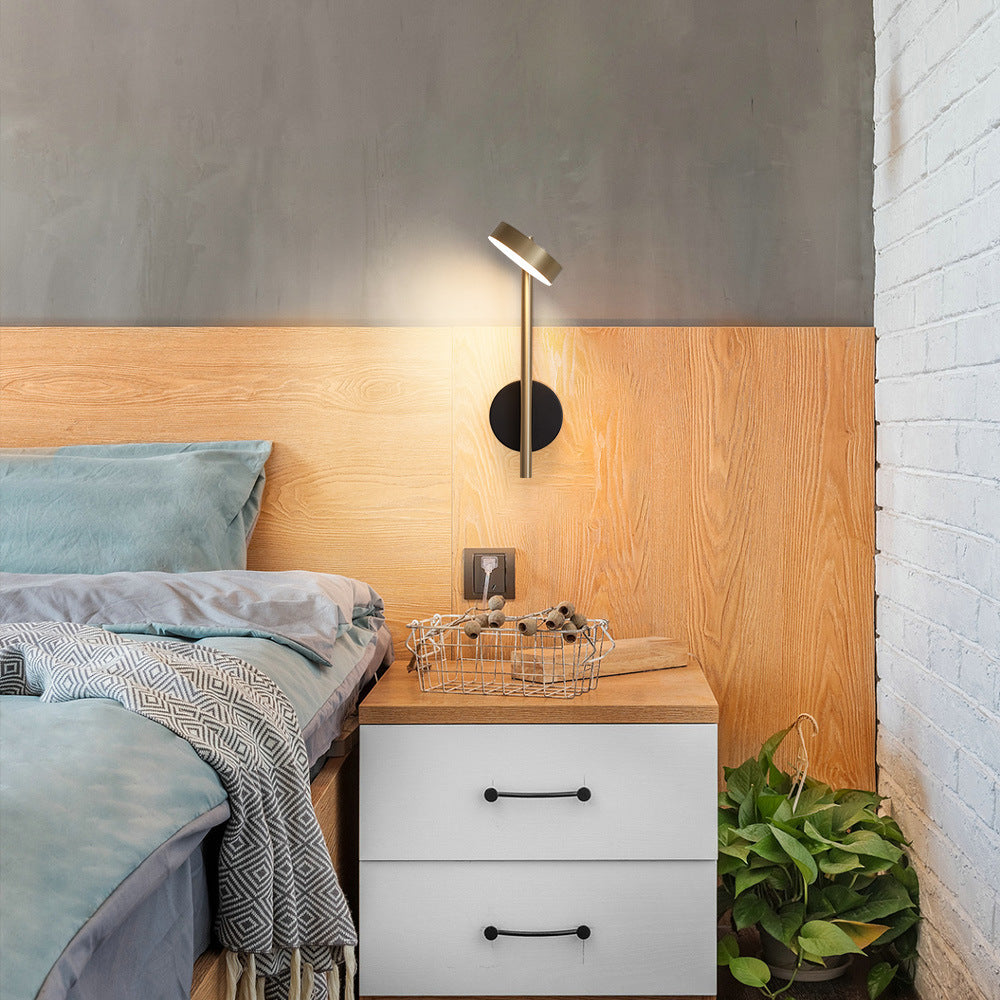HEIKESZ Modern Minimalist Rotatable Wall Lamp Adjustable Angle Bedroom Bedside Light Luxury Living Room Background